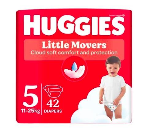 Huggies Little Movers підгузники дитячі 5 (11-25кг) 42шт